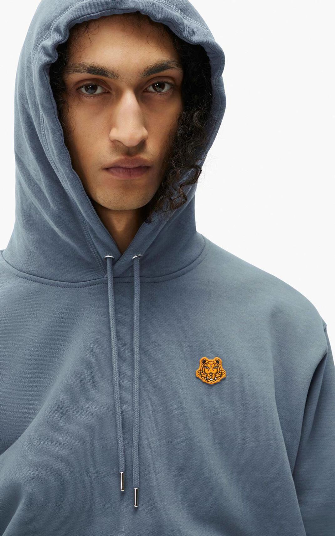 Kenzo Tiger Crest Sudaderas Con Capucha Hombre Azules | 8346957-KR